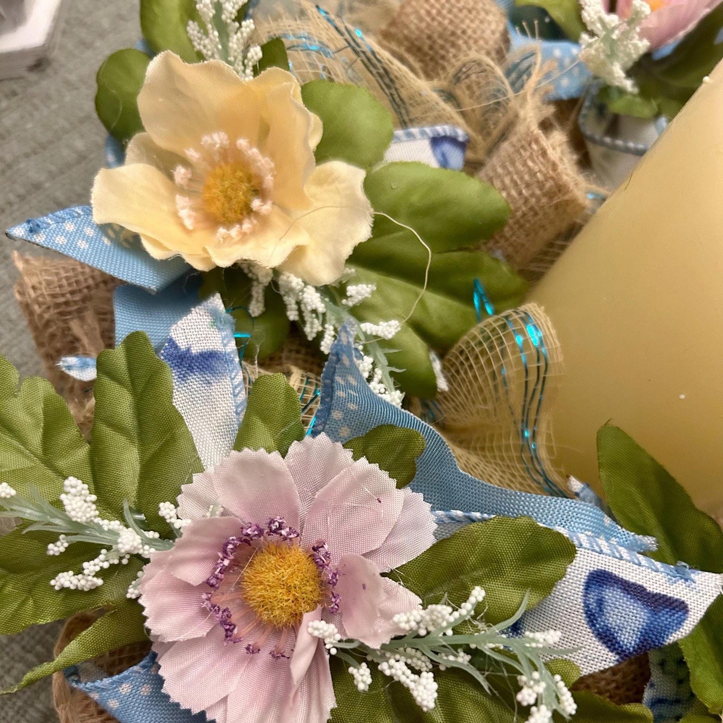 Burlap Wreath | Table Decor | Table Centerpiece | Rustic Farmhouse | Cottage Style Decor