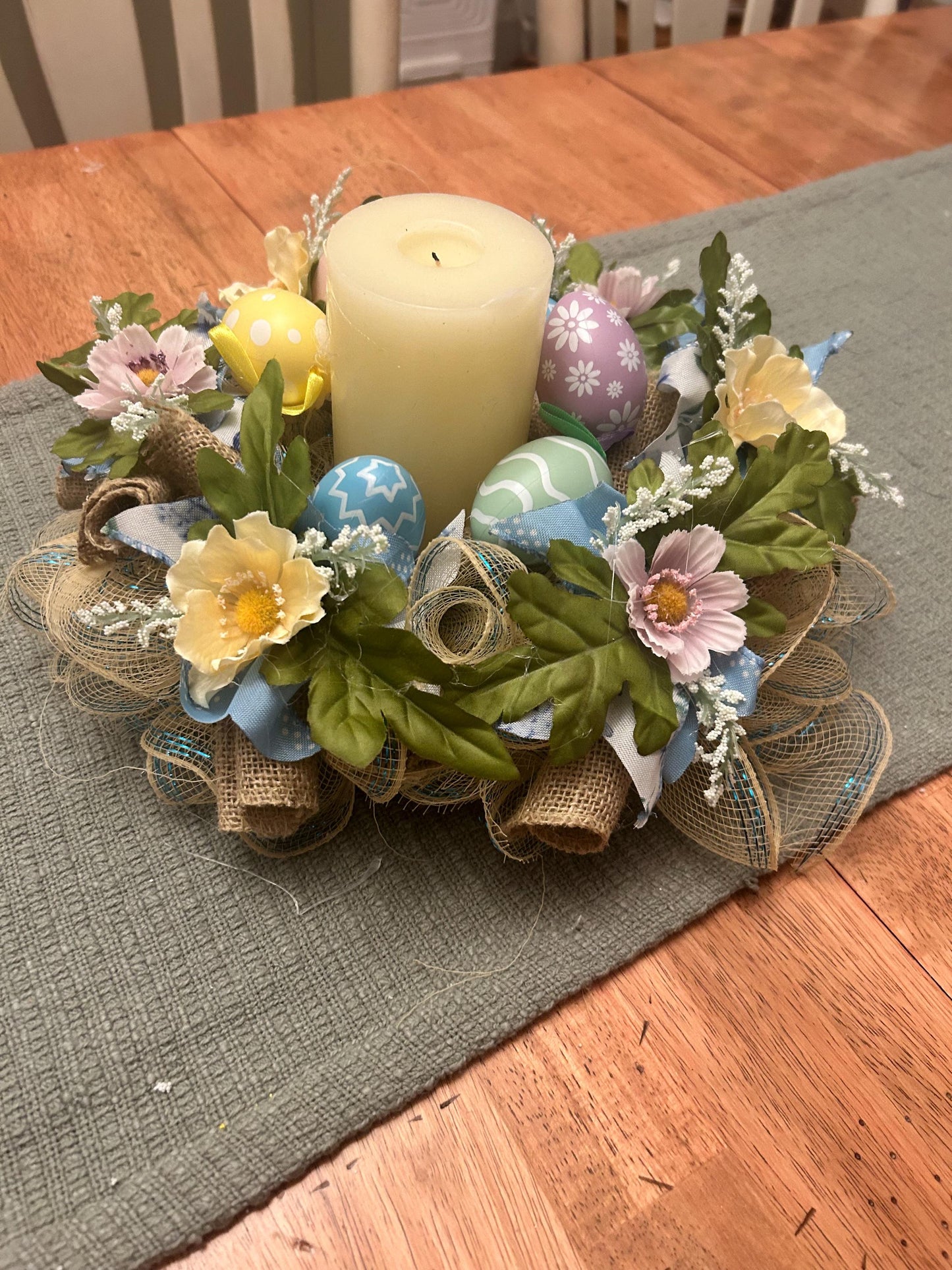 Burlap Wreath | Table Decor | Table Centerpiece | Rustic Farmhouse | Cottage Style Decor