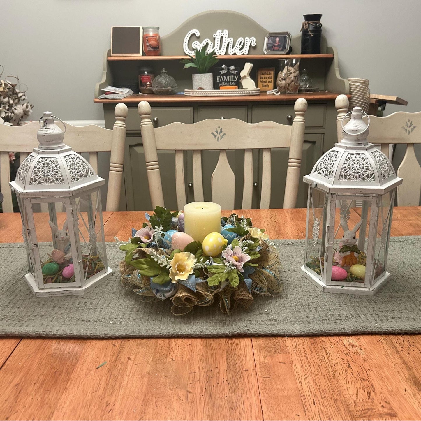 Burlap Wreath | Table Decor | Table Centerpiece | Rustic Farmhouse | Cottage Style Decor