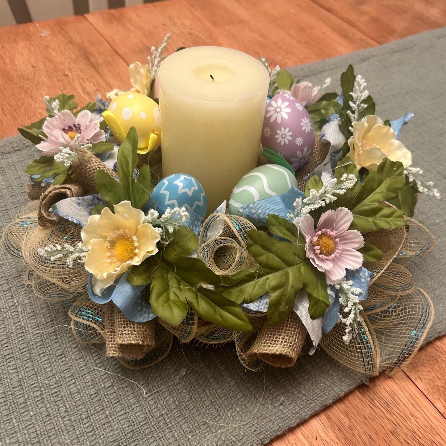 Burlap Wreath | Table Decor | Table Centerpiece | Rustic Farmhouse | Cottage Style Decor