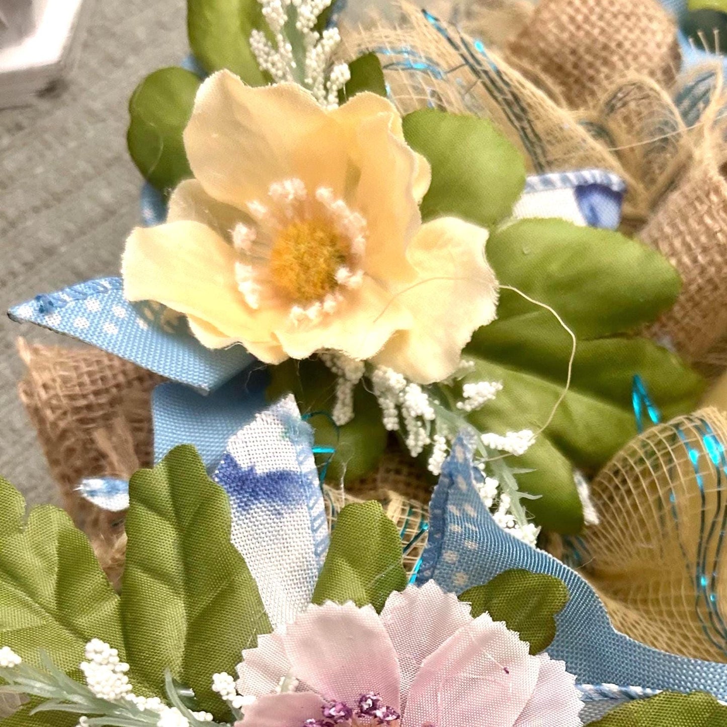 Burlap Wreath | Table Decor | Table Centerpiece | Rustic Farmhouse | Cottage Style Decor