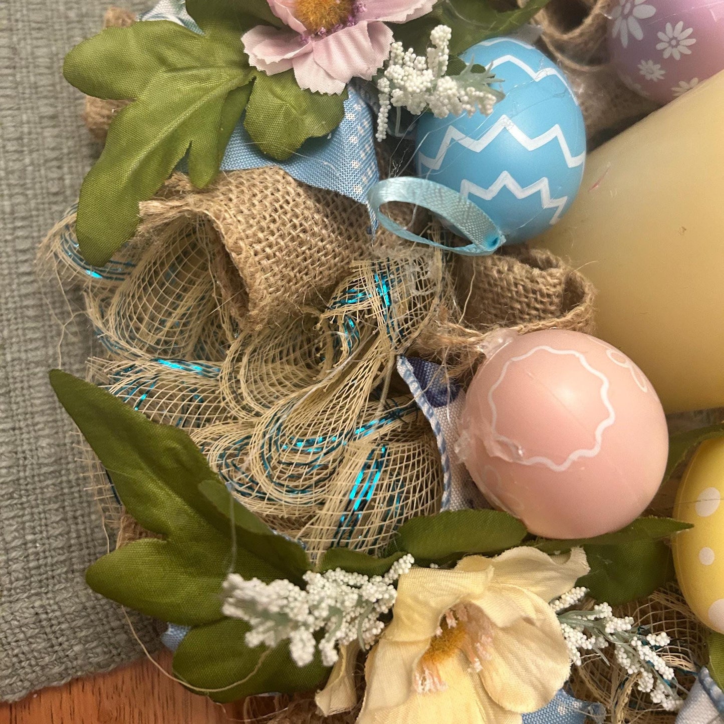 Burlap Wreath | Table Decor | Table Centerpiece | Rustic Farmhouse | Cottage Style Decor