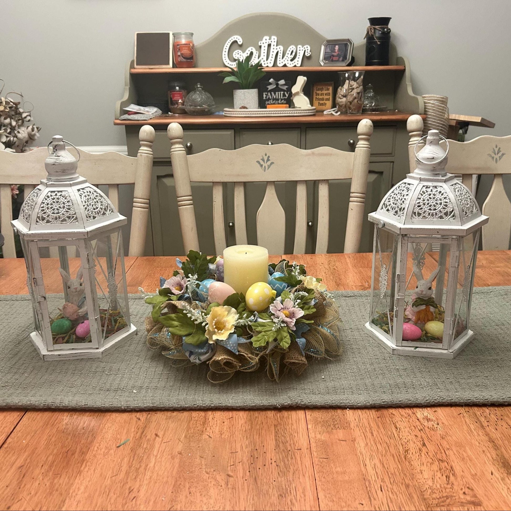 Burlap Wreath | Table Decor | Table Centerpiece | Rustic Farmhouse | Cottage Style Decor